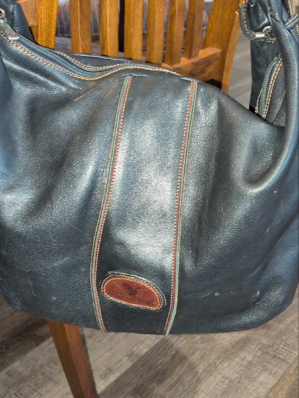 Marco Buggiani Vtg Italian Leather Hobo Bag Late 90s Tapestry